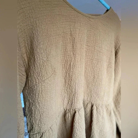 Madewell Peplum Textured Gauze Blouse Cottagecore Spring Summer Boho Openback XS - Picture 5 of 8